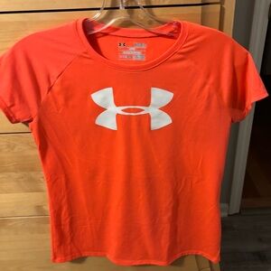 Under Armour Vibrant Orange Tee with White Logo